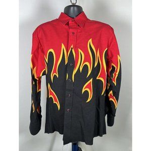 Brooks & Dunn Collection by Panhandle Slim, Flames Shirt, 16”x34”, PtoP=XL [E1]